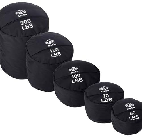 Acefit Training Sandbag for Working Out | Heavy Duty Workout Sandbags| Weights Sand Bags for Training, Exercise| Military Conditioning, Fitness, Cross-Training & Strength Training (70 LB)