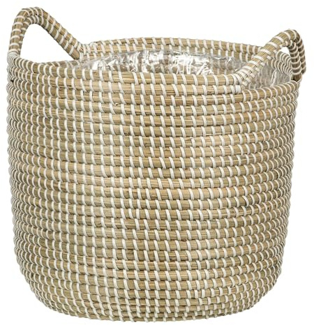 Scheurich Seegras Korbpflanzgefäß, Farbe: White, Durchmesser: 22 cm
