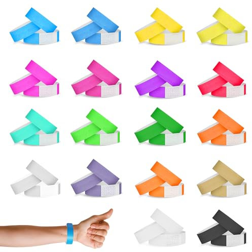 XCSJ 180 Pcs Pulseras De Identificacion Pulseras De Seguridad Pulseras De Entrada Pulseras De Seguridad Para Eventos, Fiestas, Acontecimientos Deportivos, Competiciones -19 x 250 mm (18 Colores)