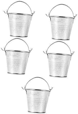 Zerodeko 5Pcs Mini Iron Buckets Flower Pots for Succulents Home Gardening and Florist Display Retro Style Compact Planters