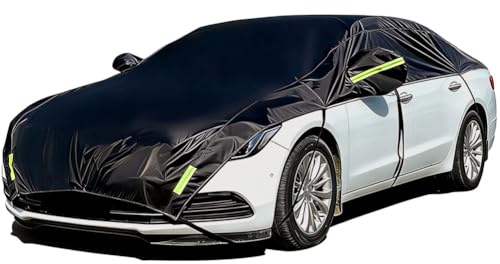 Konnfeir Halbgarage für Auto Windschutzscheibe Abdeckplane Winter Sommer Autoabdeckung wasserdicht Auto halbgarage Staubdicht Schneefest 420D Oxford Material (Limousine)