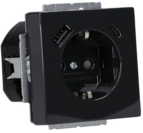 Busch-Jaeger 20 EUCB2USBAC-81 SCHUKO USB-A+C Steckdose Safety+ | Anthrazit Plattform 63 2CKA002011A6300