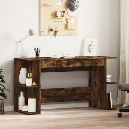 ZEYUAN Schreibtisch Räuchereiche 140x50x75 cm Holzwerkstoff, Gaming Tisch, Computertisch, Computer Desk, Office Table, Bürotisch, Arbeitstisch, Nähtisch, Pc Tisch - 840552