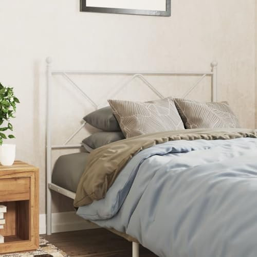 Homgoday Mobili Kopfteil aus Metall, weiß, 107 cm, Kopfteil, Kopfteil für Doppelbett, Rückenlehne für Bett und Sofa, Modell 376581
