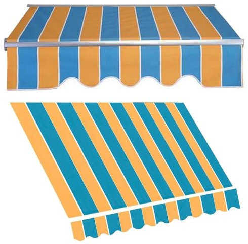 QTWLG Balkon Markise Einziehbare Markisen Klemmmarkise Ersatzstoffe Ersatz-Markisenstoff Wasserdicht Polyester Markisentuch Sonnenschutz Ersatz-oberbezug(16x13ft/5x4m)
