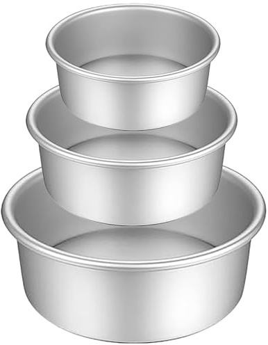 HQILRRA 3 Pièces Moules à Gâteau Rond,11/17/22cm Moule à Manqué Rond,Aluminium Anodisé Antiadhésif,étanche, convient pour les anniversaires, les fêtes, les mariages, Noël et Halloween.