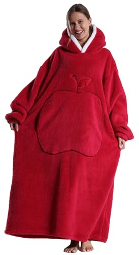 Kawoja Extra Long Oversized Hoodie Blanket,Fleece Adult Wearable Blanket | Giant Front Pocket, Cosy Fleece and Hooded Blanket, Ribbed Cuffs,One Size, Warm Winter Gift for Men & Women,Teenage