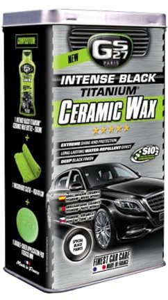 GS27 - Lustreur Carrosserie Titanium Céramique Noir Intense - Produit d’Entretien Automobile - Brillance instantanée - sans rinçage - 500 ML
