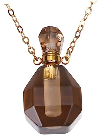 MUSISALY Natural Fluorite Crystal Perfume Bottle Pendant Hanging Necklace Decorative Jewelry for Women
