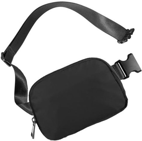 Riñoneras Mujer Mariconeras para Hombres Riñonera Hombre Casual y Multifuncional Bolsa de Cinturón Moda Ajustable Unisex Nylon Fanny Bag Waist Pack para Viaje Running Deportiva al Aire Libre (Negro)