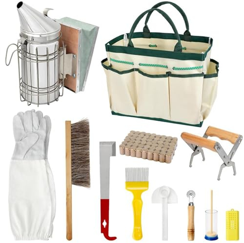 12 kit iniziale Bee Hive Beekeeping Supplies with Smoker, Honey Hive Tools for Beginners