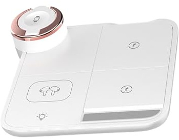 demaxiyad Station de charge 4 en 1 pour téléphone | Support de charge magnétique pliable, chargeur rapide sans fil avec lumière pour téléphone portable, tablette, écouteurs