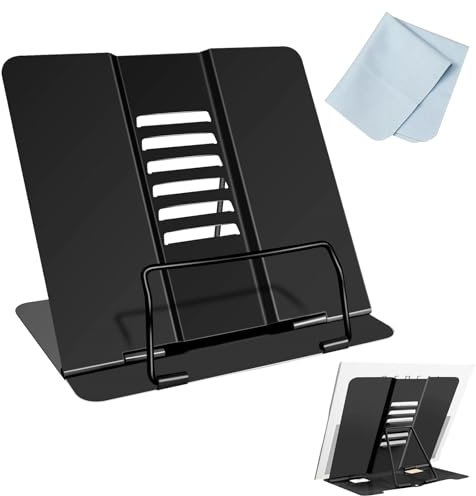 Supporto Libri per Lettura, Leggio da Tavolo, Leggio Musicale, Leggio in Metallo da Letto, Supporto per Libri da Letto, Porta Libro Pieghevole, Porta da Tavolo, Book Stand per Ricette