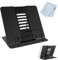 Soporte Libros para Leer, Atril para Libros de Metal, Atril Estudio Oposiciones, Atril Libros, Apoya Libros, Book Holder Plegable, Atriles de Lectura, Soporte de Madera con 6 Alturas Ajustables