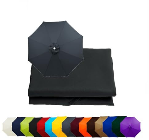 KDQRMVV Housse de Rechange pour Parasol à 8 Baleines, Toile de Rechange pour Parasol de Jardin de 350 cm(Color:Gris)