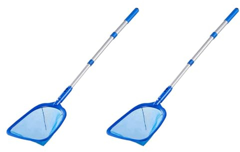 Cwmiibili 2X Pool Skimmer Pool Net with 3 Section Pole,Pool Skimmer Net with Fine Mesh Net,Telescopic Pole,Ultra-Fine Pool Skimmer