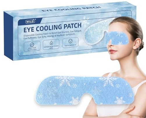 WILD+ Cooling Eye Patches, 12Pcs Ice Eye Mask Instant Cooling Eye Mask for Puffy Eyes, Fast Soothing Relief for Eye Dryness/Fatigue/Itchy/Allergy & Hayfever Symptom