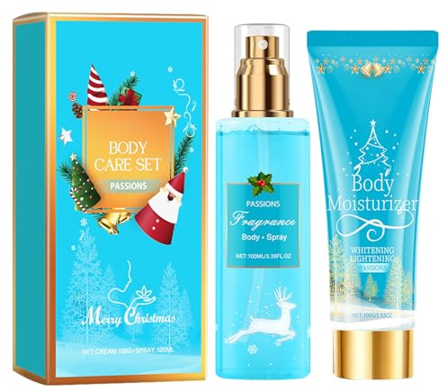 Lait Corps Hydratant,Lait Corps Hydratant Anti Dessèchement,Lait Corporel & Brume Corporelle,Brume Corporelle Parfumée,Odeur Délicate,Hydrate 48h,Nourrit et hydrate la peau,Coffret cadeau de Noël