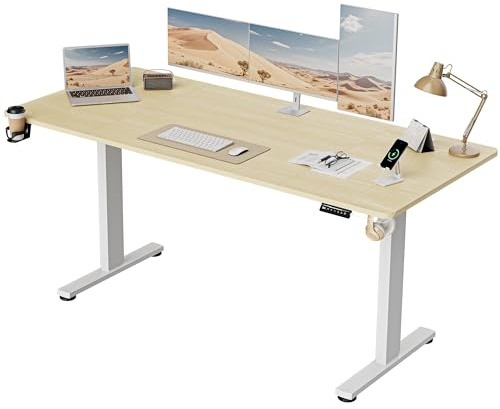 VFU Höhenverstellbarer Schreibtisch mit Speichertasten, 200 x 80 cm
