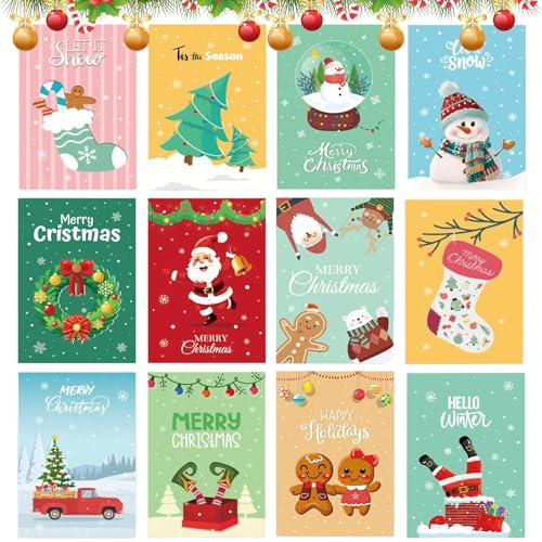 Sunshine smile 24 Stück Mini Notizblock Weihnachten,Mini Notizblock,Kleines Notizbuch,Weihnachten Cartoon Notebook,Weihnachts Notizbuch,Weihnachts Notizblöcke
