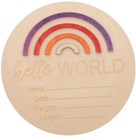 TOBBOMEY Wooden Cards Lightweight Monthly Photo Prop for Newborn Announcement Writable Surface with Fine Tip Marker for Memorable Growth Recording