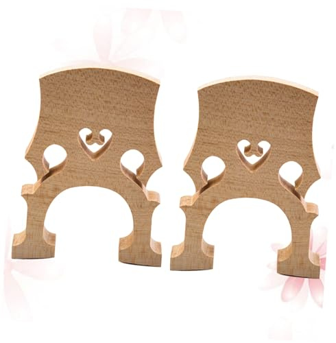 LIFKOME 2pcs Maple Cello Bridge Fitted Bridge Made of Wood, Beige Colour, Easy to Carry and Improves Sound Quality, Suitable for Professional Cellos and Practicing