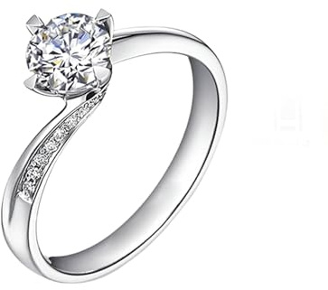 Whoiy 0.5ct Diamant Ringe Damen Platin 950, Solitär Trauringe Echt Hochzeitsringe Eheringe Echt Gold für Frauen Gr. 57 (18.1)