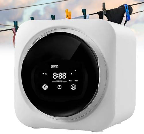 SHAHRYAR Lave Linge Séchant,Mini Machine À Laver Portable,Tambour Intérieur en Acier Inoxydable,Fonctionnement par Écran Tactile,Convient À Divers Environnements Domestiques Wall-Mounted