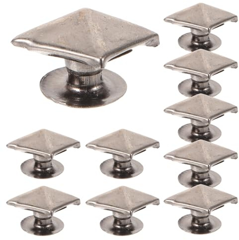 STOBAZA 100 Stück Quadratische Pyramidenspitzen Nieten Rostfreie Punk Spikes für Lederjacken DIY Bekleidungsdeko Langlebig Strapazierfähig Einfach zu Befestigen für Taschen Schuhe Gürtel