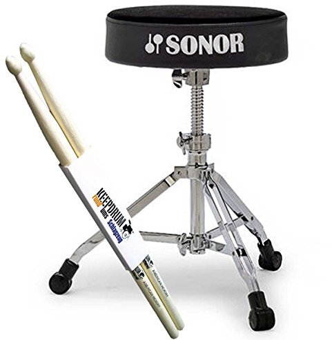 Sonor DT 4000 Drumhocker DT4000 Schlagzeug Hocker + keepdrum Drumsticks 1 Paar