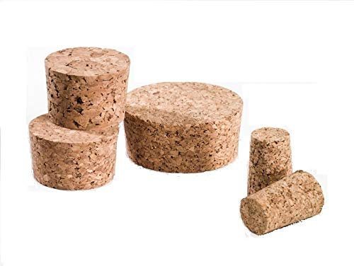 4 tapones de corcho de 55 x 50 mm, altura de 27 mm, corcho prensado. Ideal para barriles de vino, barriles de mosto, botellas de globos, botellas de cesta o como cierre para otros recipientes de
