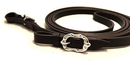 PS Pferdeartikel Lederzügel, geschlossen vernäht, Portugiesisch - Barock Farbe Braun mit silbernem Beschlag