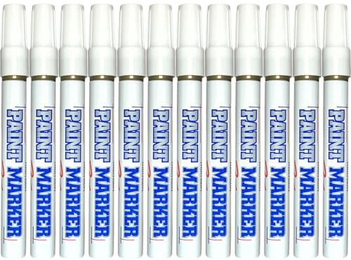 Paint Markers Oil-based Pen Permanent Waterproof Car Tire Tread Rubber Metal - 12 pcs (Gold)
