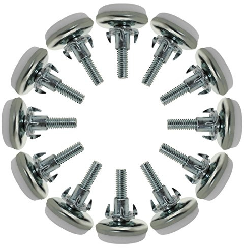 sourcing map 12 Stücke Stellfuß Einschlagmutter Nivellierfüße Einstellbare Richtmaschine für Möbel Tischbein M6 x 25 x 30mm