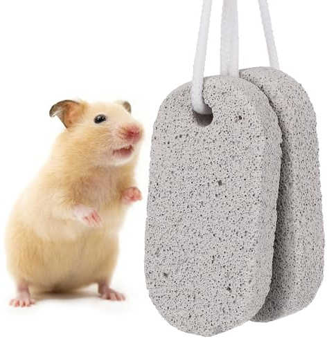 Toyvian 2 Stück Haustier Zähne Schleifstein Mineral 9x4.5cm Molaren Stein für Kaninchen Eichhörnchen Hamster und andere kleine Haustiere
