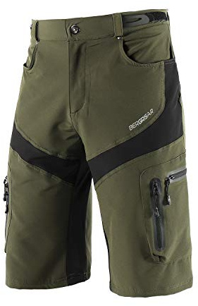 BERGRISAR MTB Hose Herren Kurz Fahrradhose Radlerhose Loose-fit mit 6 Tachen, Atmungsaktiv & Wasserabweisend