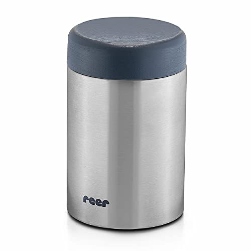 reer Edelstahl-Warmhalte-Box PURE | Thermobehälter | jederzeit warme Nahrung | Warmhaltebehälter | Thermobox | 300 ml | silber