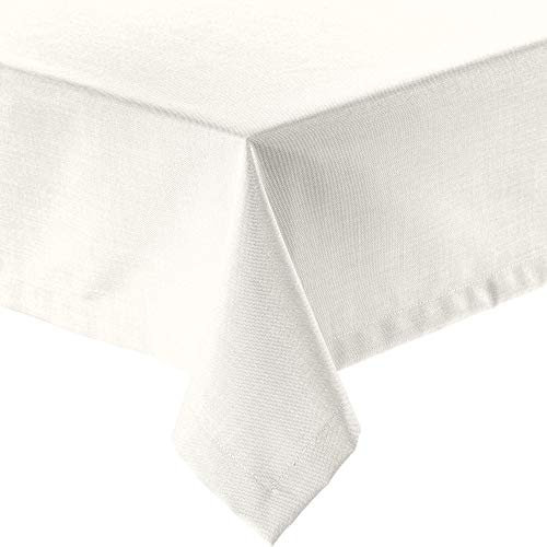 Erwin Müller Tischwäsche, Tischdecke Uni, Madrid Creme Größe 130x220 cm - angenehme, weich fließende Qualität, mit hochwirksamer Fleckschutzausrüstung, bügelleicht