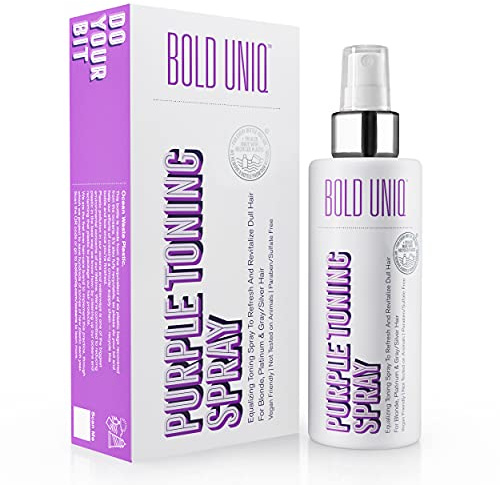 Blonde Toner Spray. Purple Leave In Toning Hair Treatment to Remove Brassy Surface Tones in Blonde, Platinum & Gray/Silver Hair. Paraben & Sulfate Free-PETA Approved Cruelty-free.