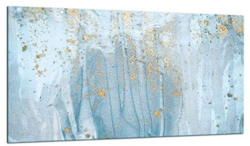 TMK - Plaque de cuisson en verre - 90 x 52 cm - Protection contre les éclaboussures - Plaque en verre - Décoration - Planche à découper en marbre