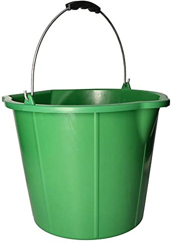 KOTARBAU® Cubo de plástico con Boquilla y asa, 15 litros, Color Verde, Cubo con Pico vertedero, Plástico Resistente, Cubo Industrial, Limpieza, jardín