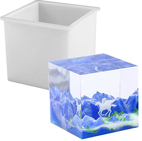 4 Inch Cube Silicone Mold Super Large Square Resin Mold Resin Epoxy Casting Molds