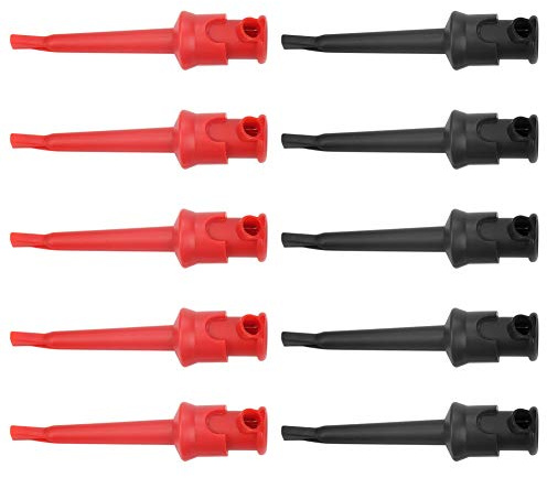 10 Stück Prüfspitzen für Multimeter, P5002 Messspitzen Multimeter Test Haken, Isolierte Prüfhaken Test Probes, Krokodilklemme Prüfsonde für SMT/SMD IC D20 KFZ Fehlerdiagnose Spannung Skreistester