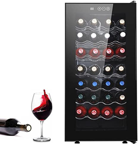 0℃ Outdoor 78l Wine Fridge, Wine Cooler with Temperature Controller: 12-18 °C, Wine Fridge with Touch Control Panel, Free-standing, Touch Screen + LED Light, Space for Bottles, 32 Bottle