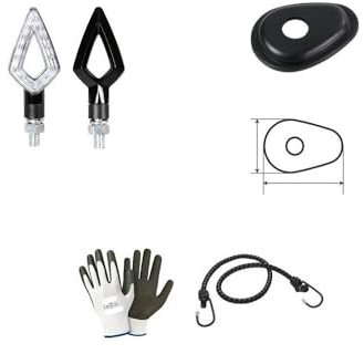 farbrothersonline KOMPATIBLE CON YAMAHA YZF 600 R THUNDERCAT 1996 AL 2023 LED-BLINKER + BLINKERPLATTE-ADAPTER FÜR NEKED-MOTORRÄDER MIT VERKLEIDUNG, YAMAHA 90247+90062 SCHWARZ, UNIVERSAL-GEPRÄGT