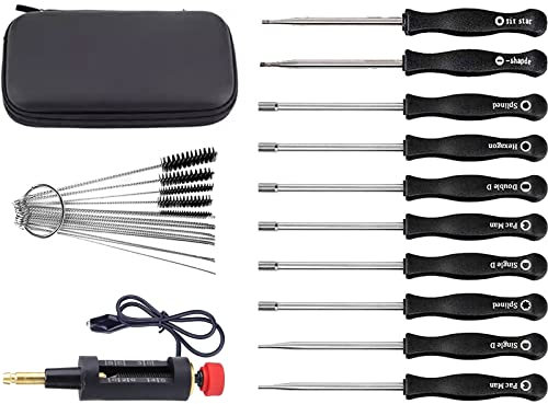 Kit Regolazione Carburatore con Tester per Candele per Stihl Husqvarna Walbro Zama, ADEFOL 10 Cacciaviti per Carburatore + Tester di Accensione + Spazzola per Pulizia + Borsa