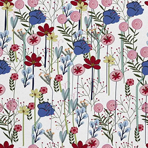 HEKO PANELS Stoff Oxford Wasserdichte Meterware Canvas-Stoff Polyester Stoff Zum Nähen Nähstoffe Möbelstoffe Dekostoffe Handwerken Wasserabweisend Blickdicht Blumen Bunt 2 Meter 155 x 200 cm