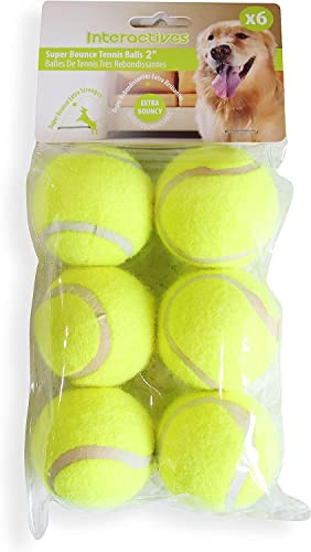 Lanzador automático de bolas para mascotas Pet Prime Pelotas de tenis para perros Mini pelotas de tenis 4,7 cm x 6 piezas Lanzador automático de pelotas Accesorios para pelotas de tenis
