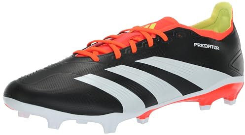 adidas Unisex Predator 24 League Low Football Boots Firm Ground Sneaker, Black/White/Solar Red, 7.5 UK