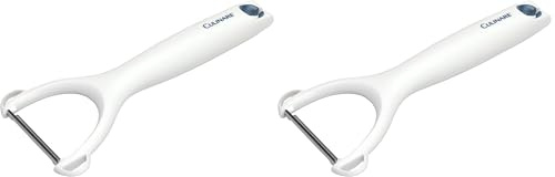 Culinare C30001 Safety Y Peeler, White, Plastic/Stainless Steel, Manual Potato/Vegetable/Fruit Peeler, for Left or Right-Handed Users, Dishwasher Safe (Pack of 2)